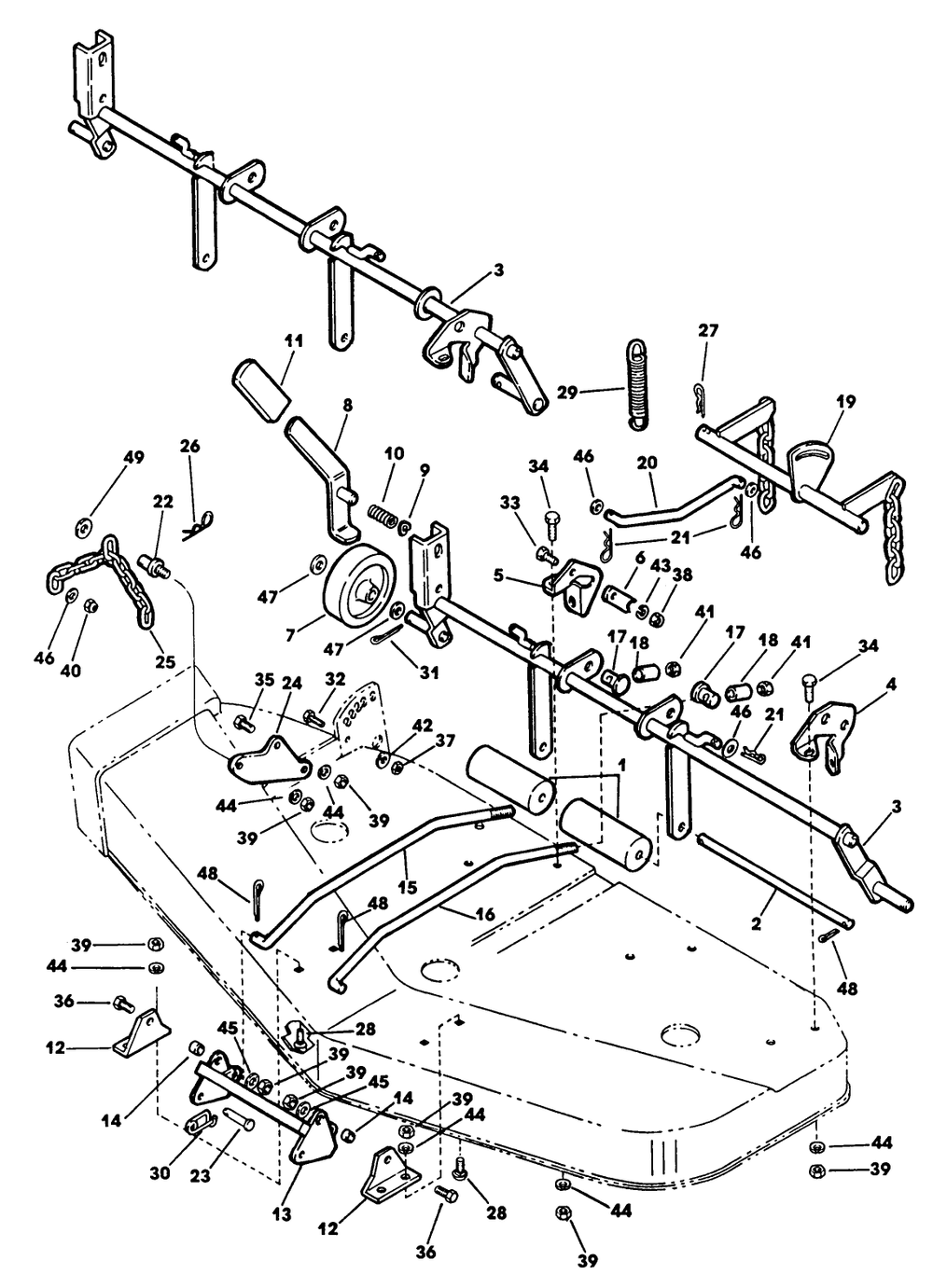 Wheel Support And Hanger Diagram and Parts List for 62542C (K00000001-K99999999)(1991) Lawn Boy Lawn Tractor
